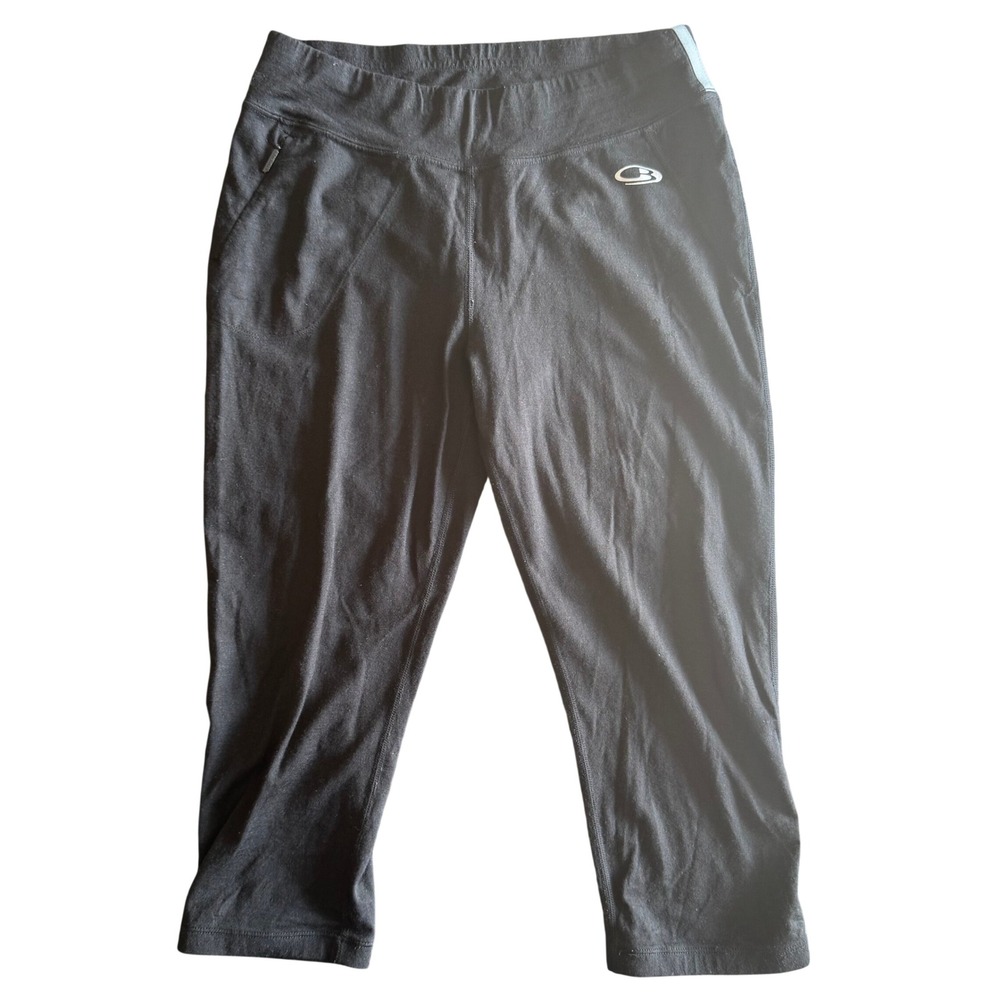 Icebreaker GT 97% Merino Wool Capri Leggings Womens S Black Hiking Cropped